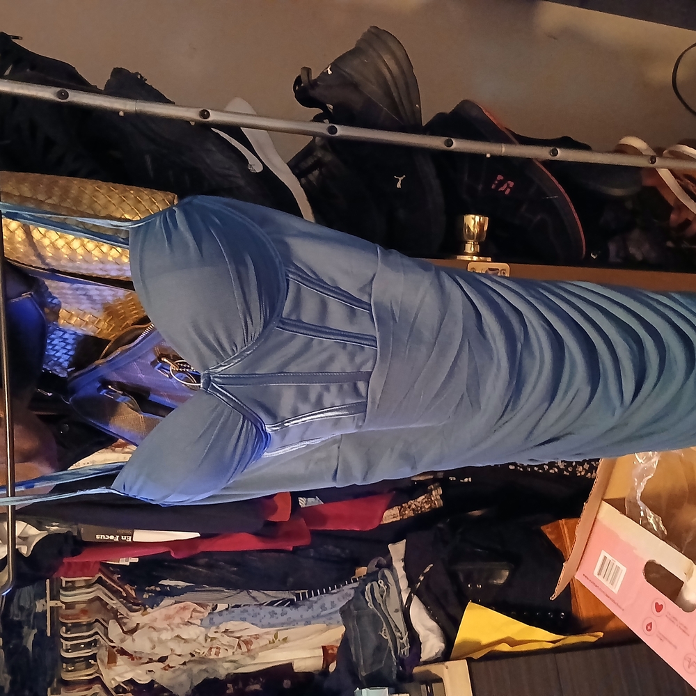 Iris Blue Strapless Dress